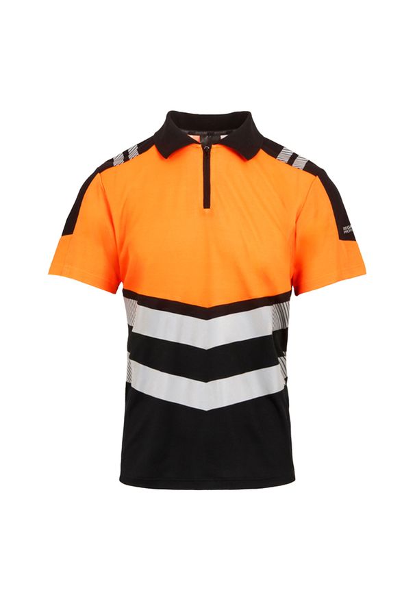 Regatta - Koszulka Polo Męska HiVis. Typ kołnierza: polo. Kolor: żółty, wielokolorowy, pomarańczowy, czarny