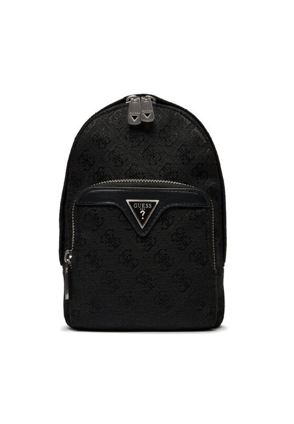 Guess Plecak Vezzola Jacquard Mini-Bags HMVZLJ P4168 Czarny. Kolor: czarny. Materiał: skóra