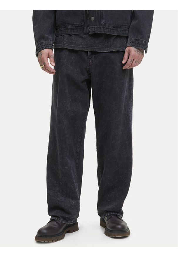 Jack & Jones Jeansy Alex Smith 12282731 Czarny Wide Leg. Kolor: czarny