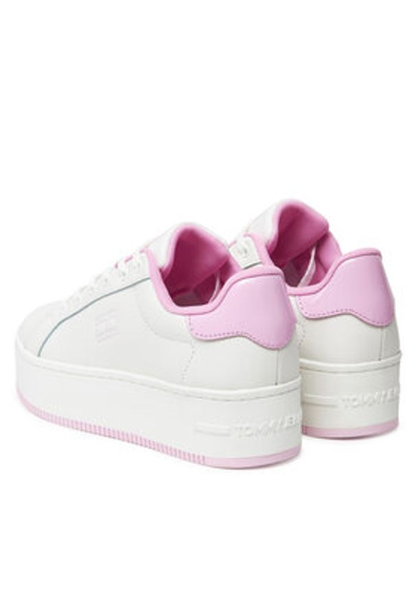 Tommy Jeans Sneakersy Tjw Flatform Patent Sneaker EN0EN02864 Écru. Materiał: skóra