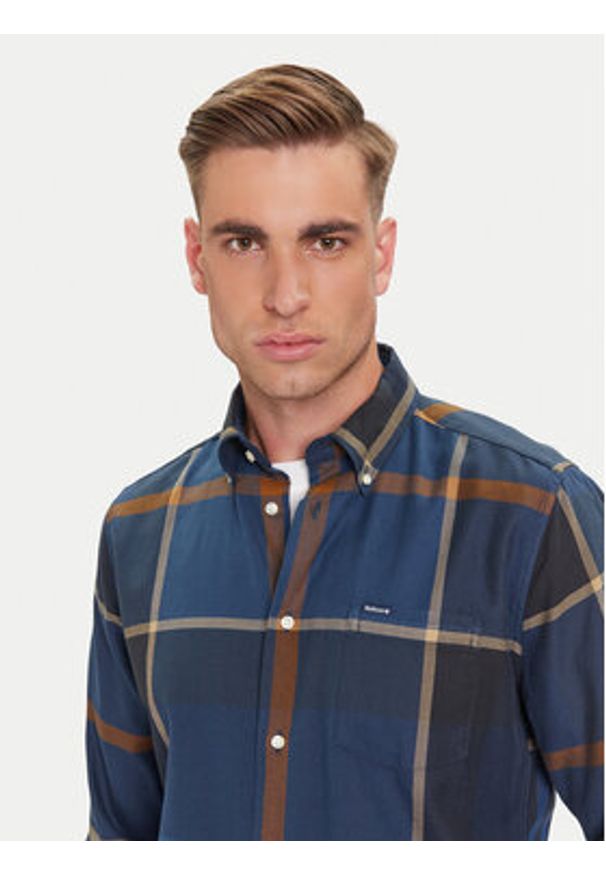 Barbour Koszula Dunoon MSH4980TN54 Granatowy Regular Fit. Kolor: niebieski. Materiał: bawełna