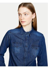 Sisley Koszula jeansowa 5TKL5QF66 Granatowy Regular Fit. Kolor: niebieski. Materiał: bawełna #3
