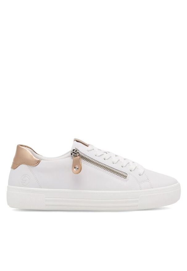Remonte Sneakersy D0903-81 Biały. Kolor: biały. Materiał: skóra