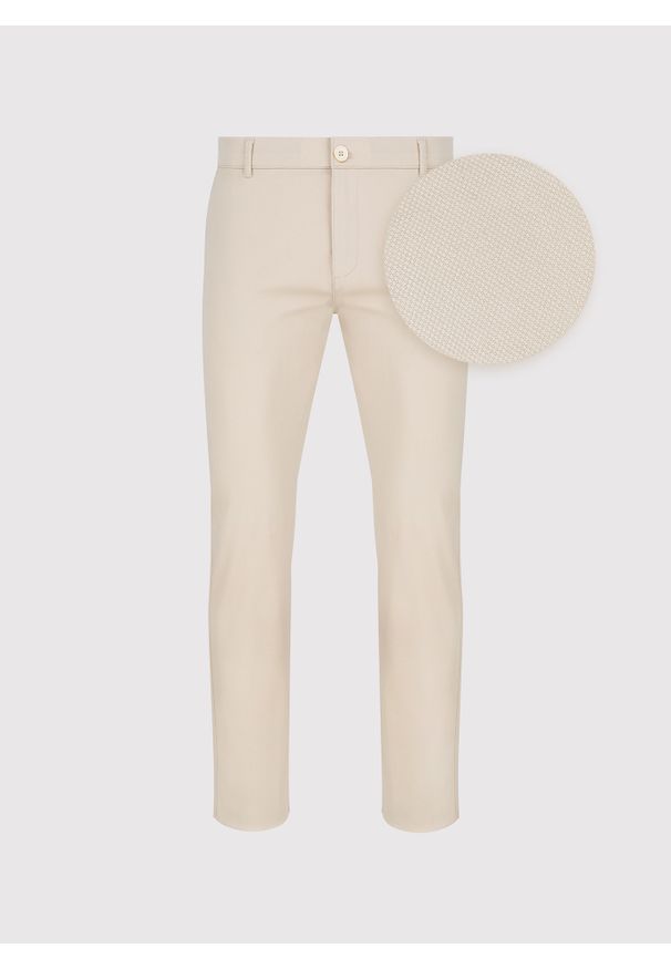 Pako Lorente - PAKO LORENTE - Beżowe spodnie męskie. Okazja: na co dzień. Kolor: beżowy. Materiał: elastan, bawełna. Sezon: wiosna. Styl: casual