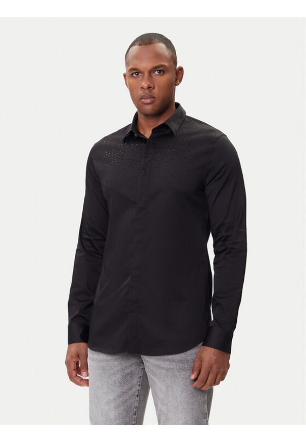 Armani Exchange Koszula XM001504 AF10192 UC001 Czarny Regular Fit. Kolor: czarny. Materiał: bawełna