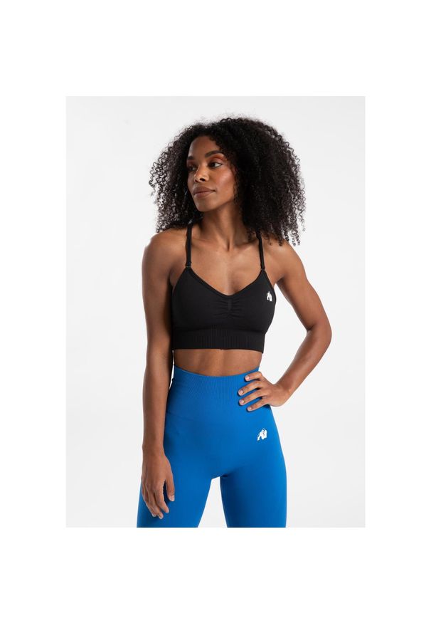 GORILLA WEAR - Olivia Bezszwowe Biustonosz sportowy - Czarny. Kolor: czarny. Sport: fitness