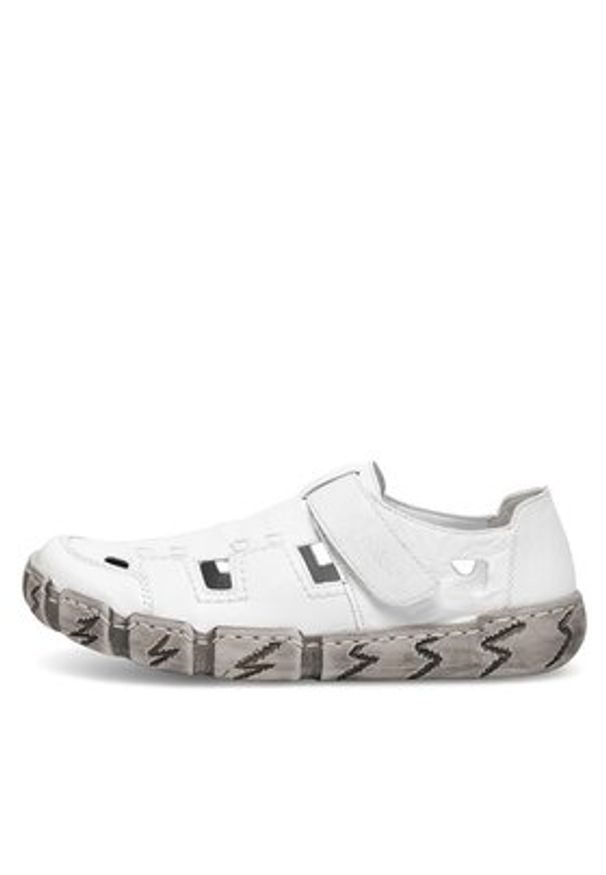 Rieker Półbuty L0362-80 Biały. Kolor: biały. Materiał: skóra