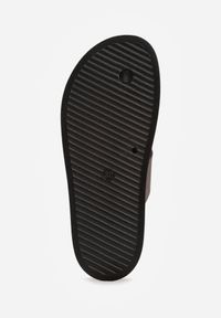 Renee - Brązowe Klapki Japonki z Frędzlami Dalirea. Kolor: brązowy. Materiał: prążkowany. Sezon: lato. Styl: elegancki #2