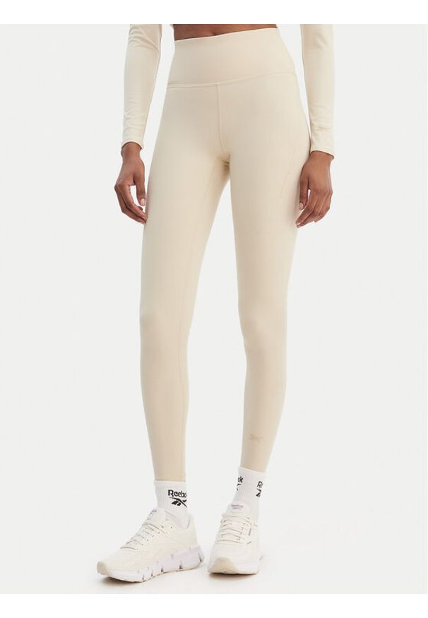 Reebok Legginsy Reebok x Ewa Chodakowska RK25619CCW Beżowy Slim Fit. Kolor: beżowy. Materiał: syntetyk
