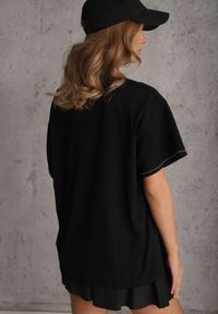 Renee - Czarny T-shirt z Bawełny z Motywem Serca i Łańcuszkiem Carilnessa. Okazja: na co dzień. Kolekcja: plus size. Kolor: czarny. Materiał: bawełna. Styl: casual, klasyczny #8