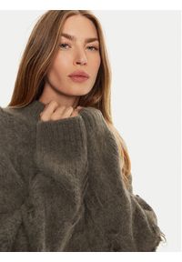 Munthe Sweter Taccu 243160724373 Brązowy Loose Fit. Kolor: brązowy. Materiał: wełna #4