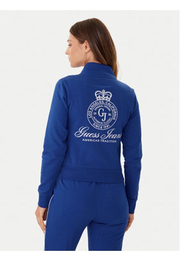 Guess Jeans Bluza W5YQ17 K68I4 Niebieski Regular Fit. Kolor: niebieski. Materiał: bawełna