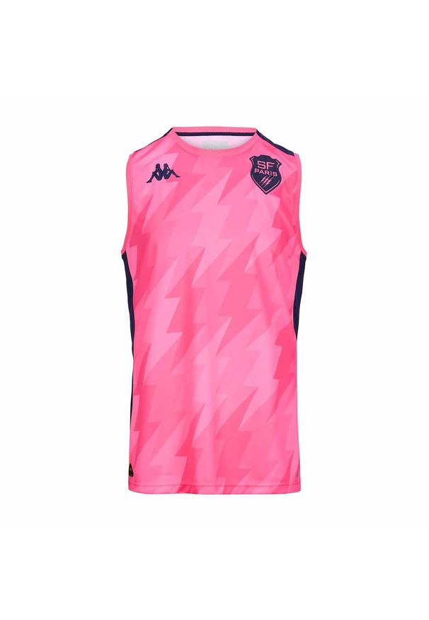 Kappa - Koszulka Stade Français Abriz Pro 8 2024/25. Kolor: niebieski, różowy, wielokolorowy. Materiał: jersey