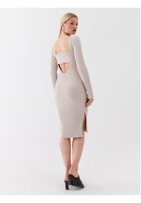 Calvin Klein Sukienka dzianinowa Iconic K20K205753 Szary Slim Fit. Kolor: szary. Materiał: syntetyk