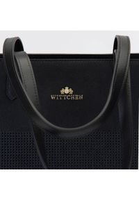 Wittchen - Torebka shopperka skórzana dziurkowana. Kolor: czarny. Materiał: skórzane. Styl: klasyczny, casual, elegancki #4