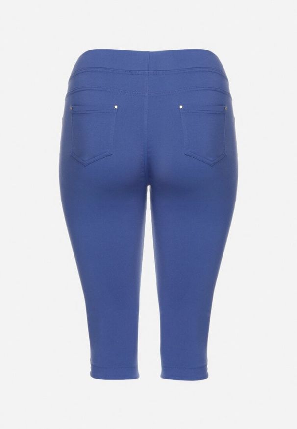 Born2be - Niebieskie Spodnie z Bawełny o Kroju Capri Dolonisa. Okazja: na co dzień. Kolor: niebieski. Materiał: bawełna. Styl: młodzieżowy, casual, elegancki