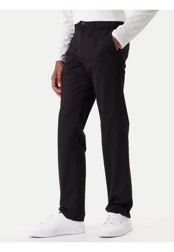 TOMMY HILFIGER - Tommy Hilfiger Chinosy Denton Essential MW0MW40262 Czarny Straight Fit. Kolor: czarny. Materiał: bawełna