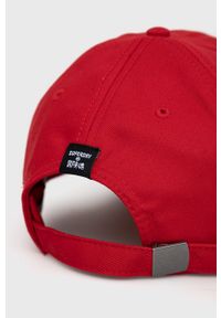 Superdry Czapka bawełniana kolor czerwony gładka. Kolor: czerwony. Materiał: bawełna. Wzór: gładki #3