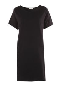 Born2be - Czarna Sukienka Erasmeithes. Kolor: czarny. Materiał: bawełna, elastan. Długość rękawa: krótki rękaw. Styl: klasyczny. Długość: mini #2