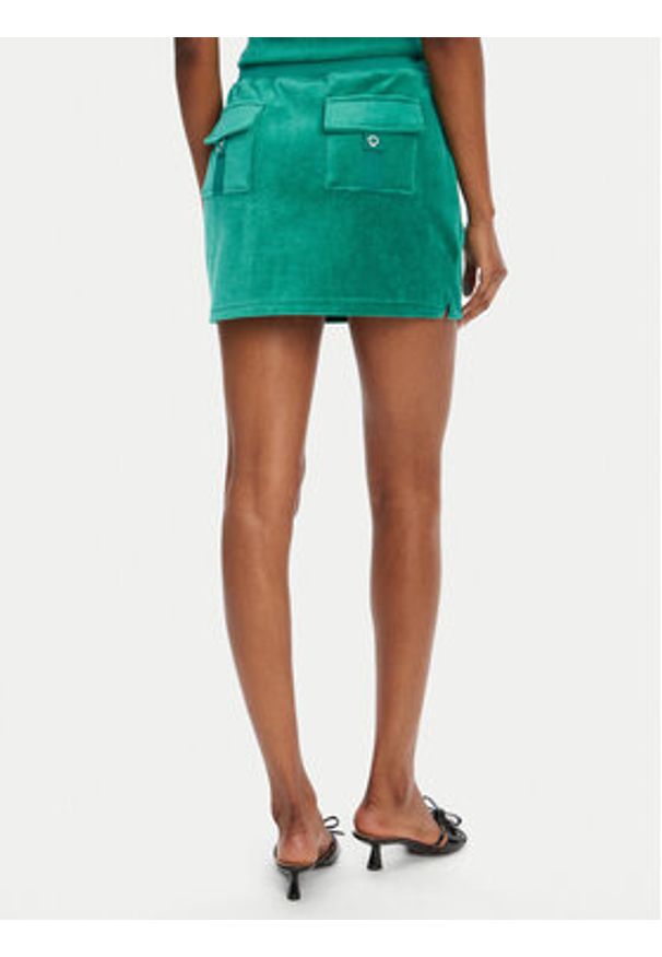 Juicy Couture Spódnica mini Heritage JCGGS125022 Zielony Slim Fit. Kolor: zielony. Materiał: welur