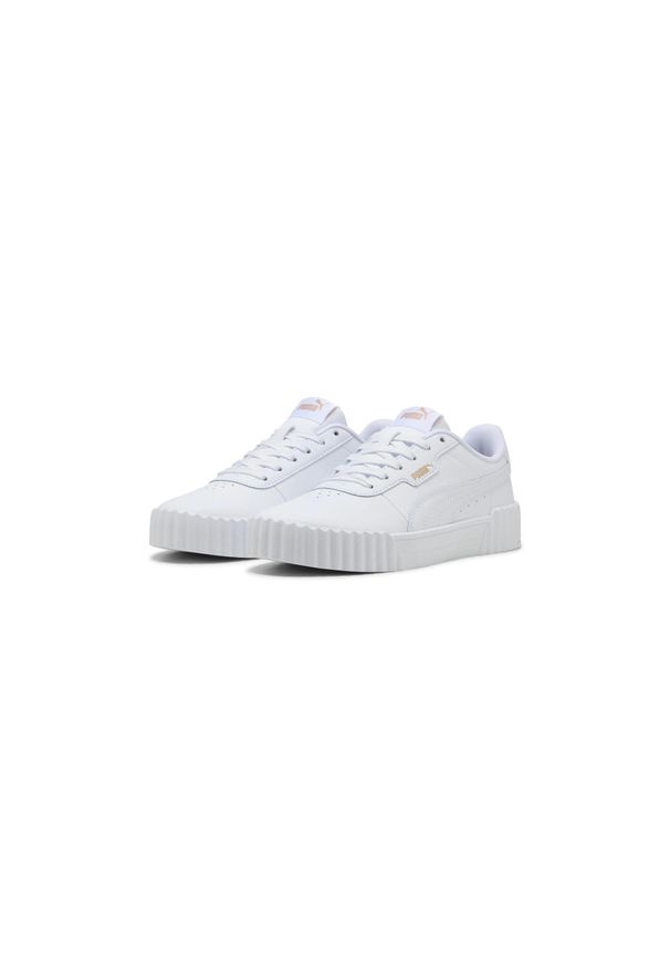 Puma - Buty damskie PUMA Carina 3.0. Kolor: biały. Materiał: skóra, tkanina
