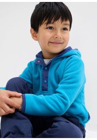 bonprix - Bluza z miękkiego polaru z kapturem. Typ kołnierza: kaptur. Kolor: niebieski. Materiał: polar #2