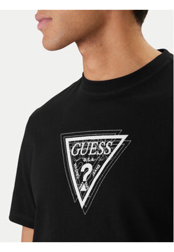 Guess T-Shirt M6RI23 K8FQ4 Czarny Regular Fit. Kolor: czarny. Materiał: bawełna