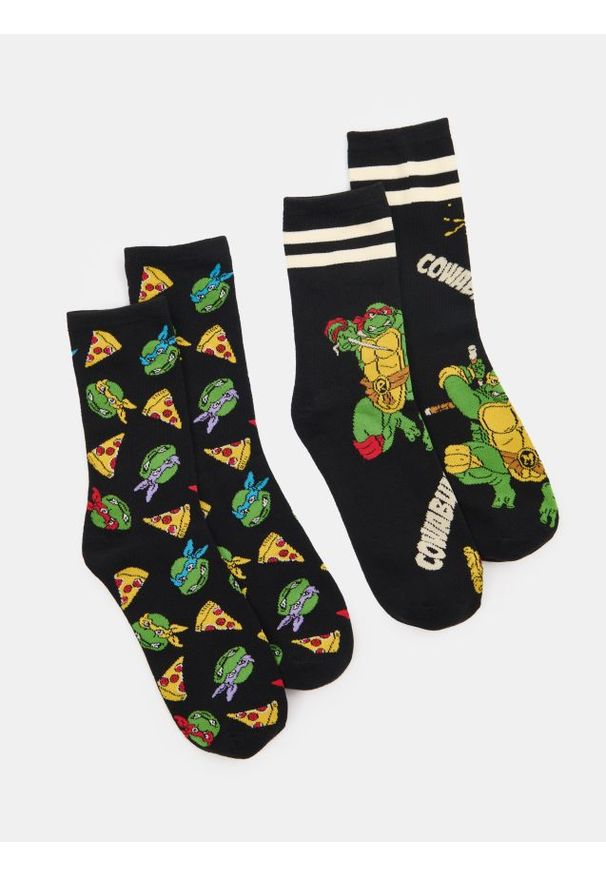 Sinsay - Skarpetki 2 pack Teenage Mutant Ninja Turtles - czarny. Kolor: czarny