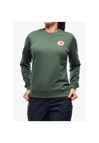 FJÄLRÄVEN KANKEEN - Bluza bawełniana damska Fjallraven 1960 Logo Badge Sweater W. Kolor: zielony. Materiał: bawełna