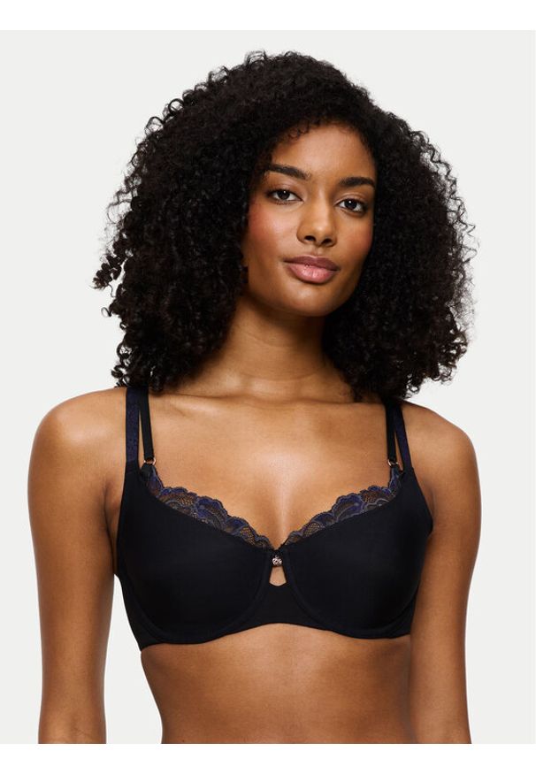 Triumph Biustonosz z fiszbiną Wild Gardenia Florale 10224872 Czarny. Kolor: czarny. Materiał: lyocell