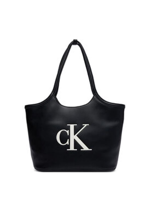 Calvin Klein Torebka Bold Ck LV04F3562G Czarny. Kolor: czarny. Materiał: skórzane