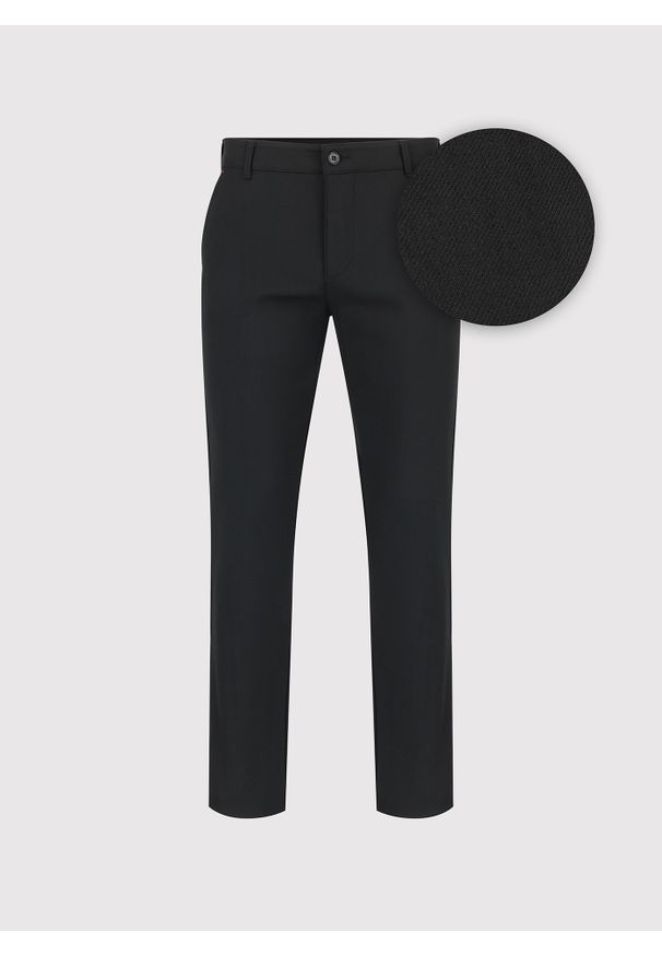 Pako Lorente - PAKO LORENTE - Czarne spodnie męskie. Kolor: czarny. Materiał: wiskoza, poliester, elastan. Wzór: gładki. Sezon: zima, jesień. Styl: klasyczny