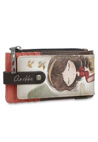 Brązowe Damskie Etui Na Karty Anekke Muse. Kolor: brązowy. Materiał: materiał #4