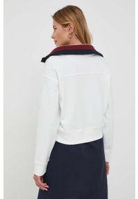 TOMMY HILFIGER - Tommy Hilfiger bluza damska kolor beżowy gładka. Kolor: beżowy. Materiał: wiskoza. Wzór: gładki #5