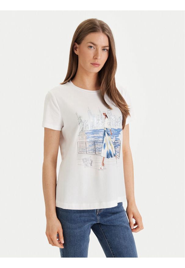 DKNY T-Shirt P61MPWNA Biały Regular Fit. Kolor: biały