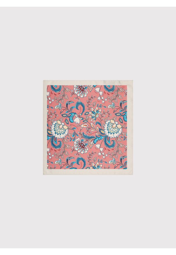 Pako Lorente - PAKO LORENTE – Różowa poszetka w kwiatowy wzór. Kolor: różowy. Materiał: poliester. Wzór: kwiaty