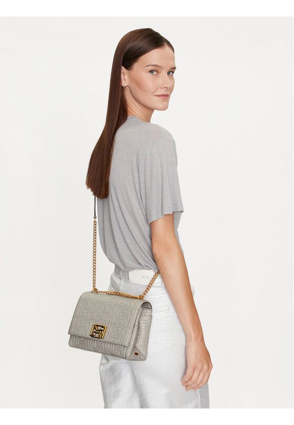 DKNY Torebka Delanie R343BB13 Szary. Kolor: szary. Materiał: skórzane