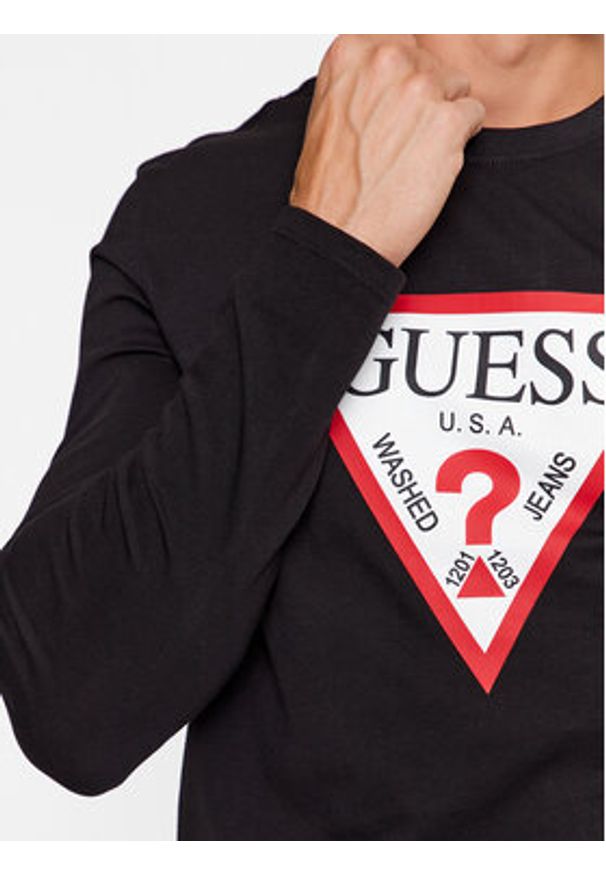 Guess Longsleeve M2YI31 I3Z14 Czarny Regular Fit. Kolor: czarny. Materiał: bawełna. Długość rękawa: długi rękaw
