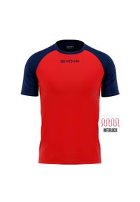 Koszulka piłkarska dla dzieci Givova Capo MC. Kolor: czerwony, niebieski, wielokolorowy. Materiał: poliester. Sport: piłka nożna