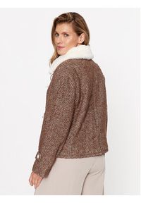 Custommade Płaszcz wełniany Herta 999511880 Brązowy Regular Fit. Kolor: brązowy. Materiał: wełna #4