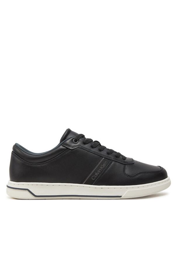 Calvin Klein Sneakersy Low Top Lace Up Logo HM0HM01491 Czarny. Kolor: czarny. Materiał: skóra