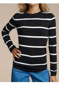 Sinsay - Sweter w paski - czarny. Kolor: czarny. Wzór: paski #1