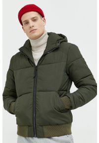 Superdry kurtka męska kolor zielony zimowa. Okazja: na co dzień. Typ kołnierza: kaptur. Kolor: zielony. Materiał: włókno. Sezon: zima. Styl: casual #2