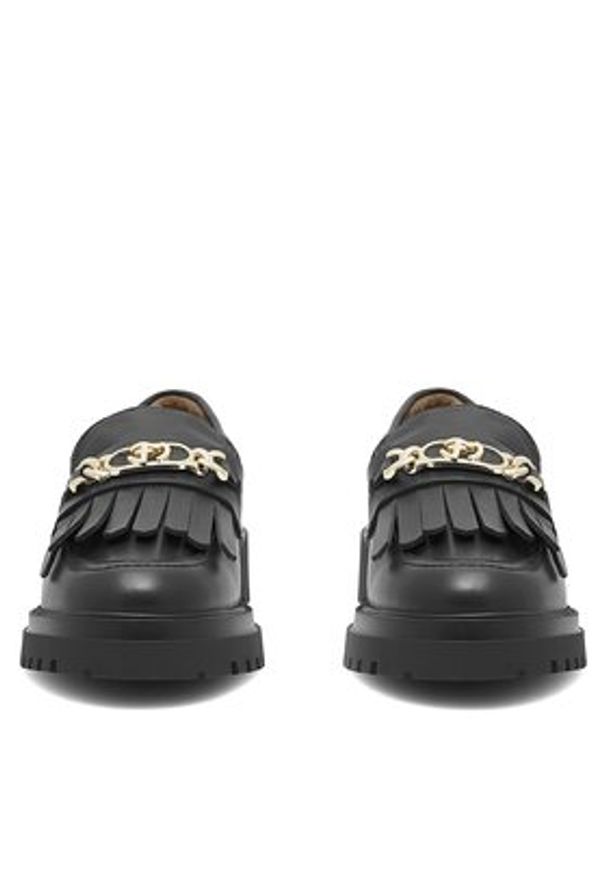 Eva Minge Loafersy ANGE-1018 Czarny. Kolor: czarny. Materiał: skóra