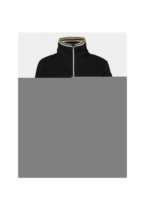 LUHTA - Sweter damski Luhta Ingby. Typ kołnierza: polo. Kolor: czarny. Materiał: polar, materiał. Sport: turystyka piesza