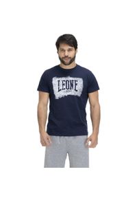 LEONE 1947 APPAREL - T-shirt męski w kolorze indygo. Kolor: niebieski. Materiał: tkanina. Sport: fitness