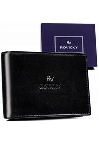 ROVICKY - Portfel skórzany Rovicky RV-7680286-B-BCA-461 czarny. Kolor: czarny. Materiał: skóra