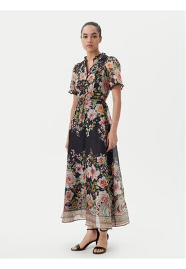 Hale bob - Hale Bob Sukienka letnia with silk 4YPR654M Czarny Regular Fit. Kolor: czarny. Materiał: len. Sezon: lato