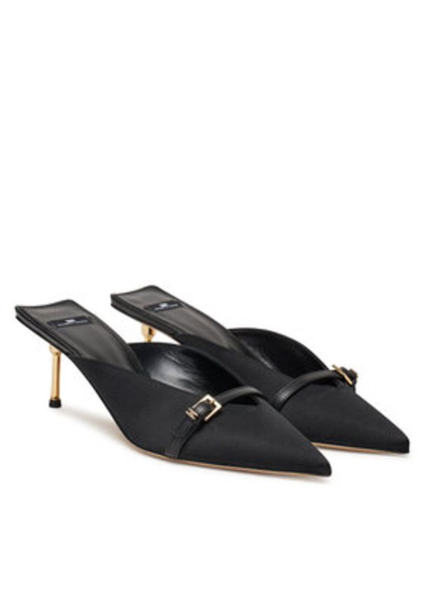 Elisabetta Franchi Klapki SA-33L-52E2 Czarny. Kolor: czarny. Materiał: zamsz, skóra