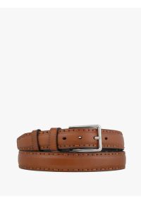 Ryłko - Rudy pasek ze skóry licowej. Kolor: brązowy. Materiał: skóra. Styl: casual, street, klasyczny #1